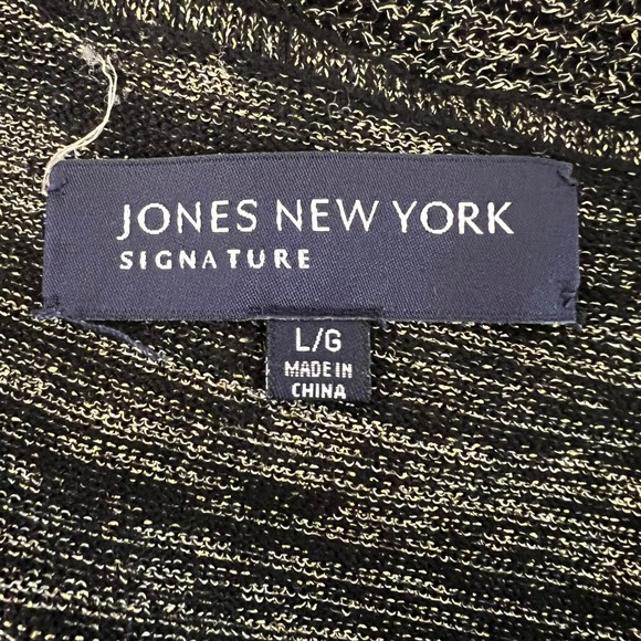 Jones New York Signature Metallic Knit Cardigan Tie Front Womens Size Large - Picture 6 of 9